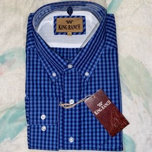 King Ranch Men’s Button Down Shirt Blue 2X
